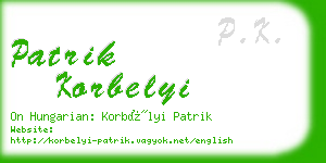 patrik korbelyi business card